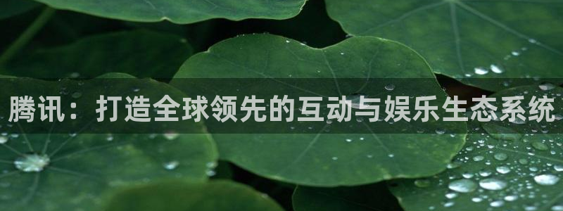 恩佐娱乐官方注册：腾讯：打造全球领先的互动与娱乐生态系统